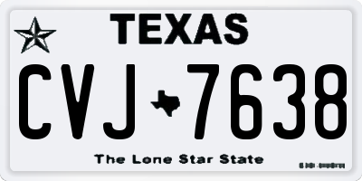 TX license plate CVJ7638