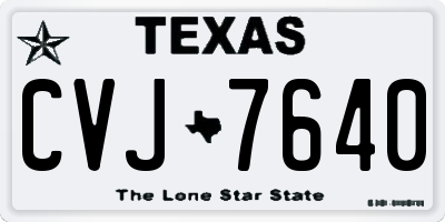TX license plate CVJ7640