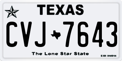 TX license plate CVJ7643
