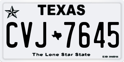 TX license plate CVJ7645