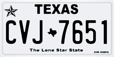 TX license plate CVJ7651