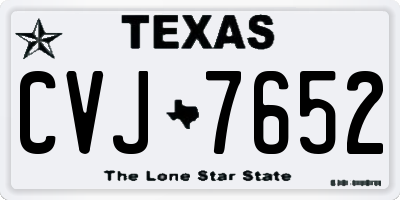 TX license plate CVJ7652