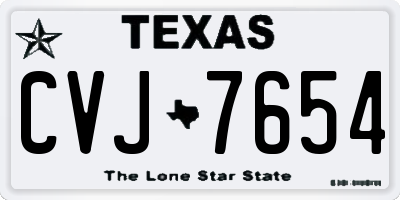 TX license plate CVJ7654