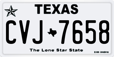 TX license plate CVJ7658
