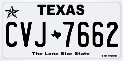 TX license plate CVJ7662