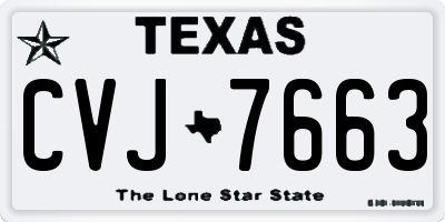 TX license plate CVJ7663
