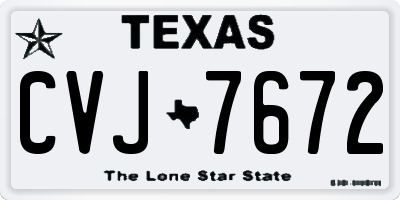 TX license plate CVJ7672