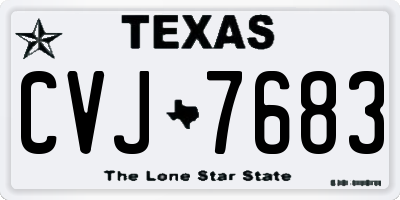 TX license plate CVJ7683