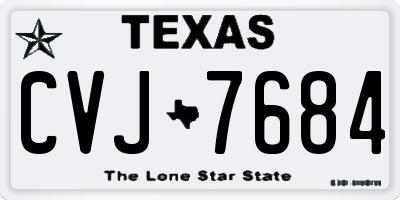 TX license plate CVJ7684