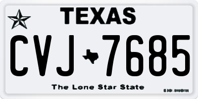 TX license plate CVJ7685