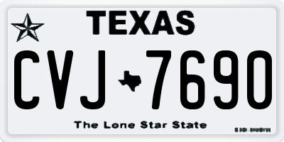 TX license plate CVJ7690