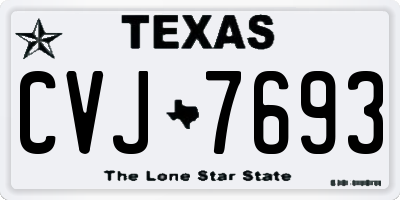 TX license plate CVJ7693