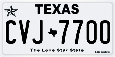 TX license plate CVJ7700