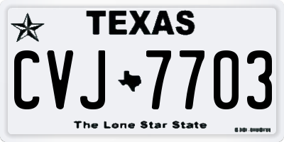 TX license plate CVJ7703