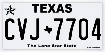TX license plate CVJ7704