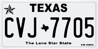TX license plate CVJ7705