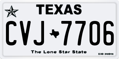 TX license plate CVJ7706