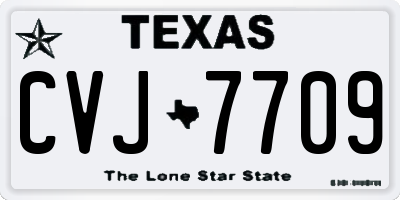 TX license plate CVJ7709