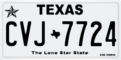 TX license plate CVJ7724