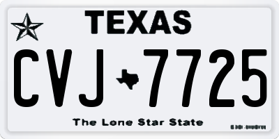 TX license plate CVJ7725