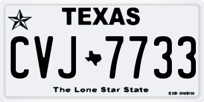 TX license plate CVJ7733