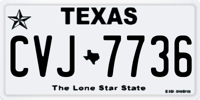 TX license plate CVJ7736