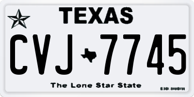 TX license plate CVJ7745
