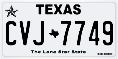TX license plate CVJ7749