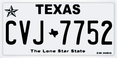 TX license plate CVJ7752