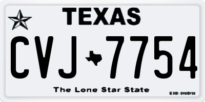 TX license plate CVJ7754
