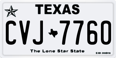 TX license plate CVJ7760