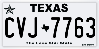 TX license plate CVJ7763