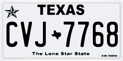 TX license plate CVJ7768