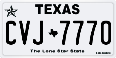 TX license plate CVJ7770