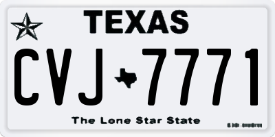 TX license plate CVJ7771