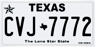 TX license plate CVJ7772