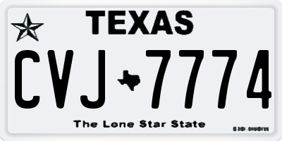 TX license plate CVJ7774