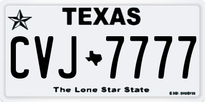 TX license plate CVJ7777