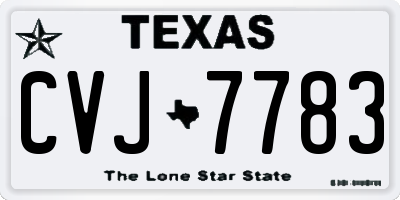 TX license plate CVJ7783
