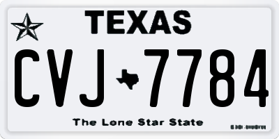 TX license plate CVJ7784