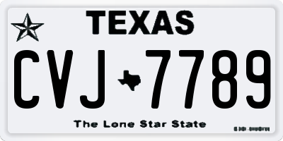 TX license plate CVJ7789