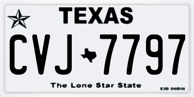 TX license plate CVJ7797