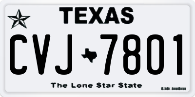 TX license plate CVJ7801