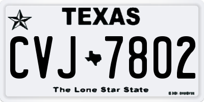 TX license plate CVJ7802