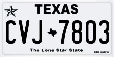 TX license plate CVJ7803