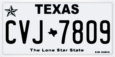 TX license plate CVJ7809