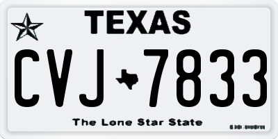 TX license plate CVJ7833