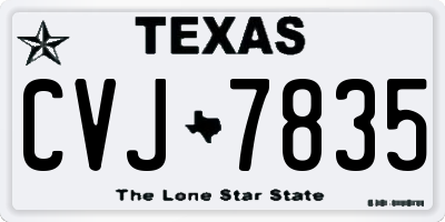 TX license plate CVJ7835