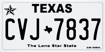 TX license plate CVJ7837