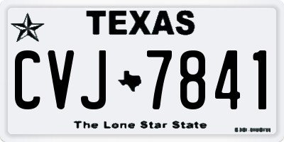 TX license plate CVJ7841